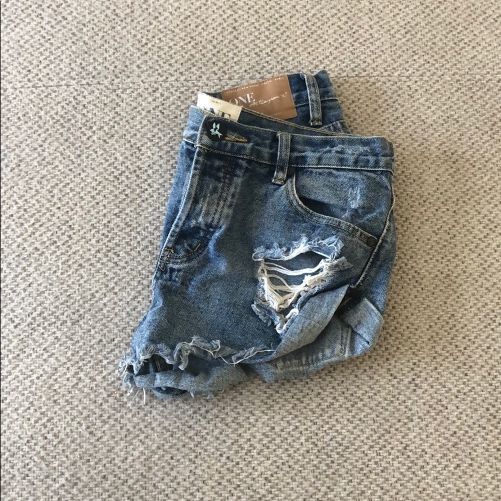 Denim Cut Off Shorts - Picture 2 of 3